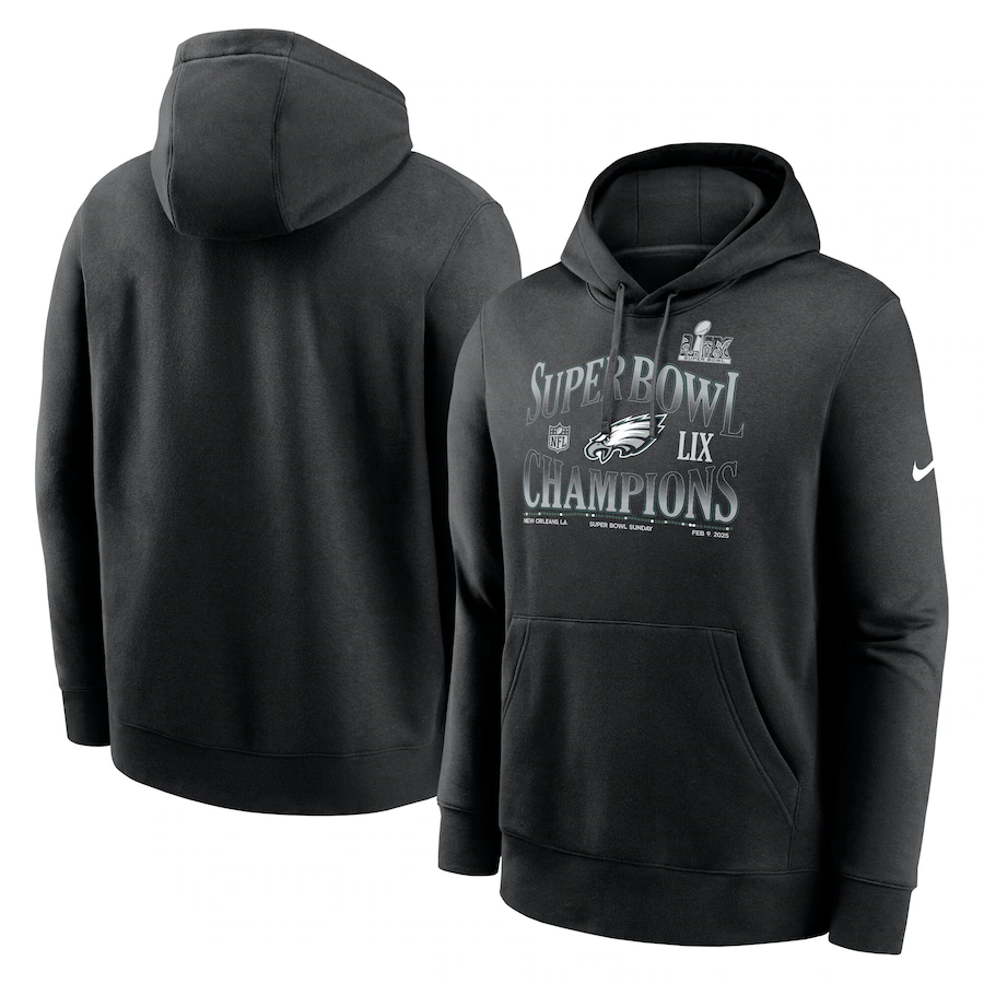 Men Philadelphia Eagles blank Black  NFL 2025 hoodie style 6